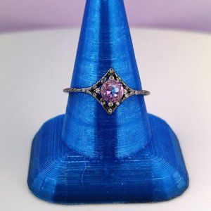 Diamond Shaped Pink Ring Size 9 - Fragrant Jewels